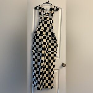 Checkered Black and White Women's Jumpsuit